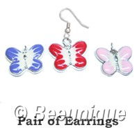 Butterfly Metal Pair Earrings - Click Image to Close